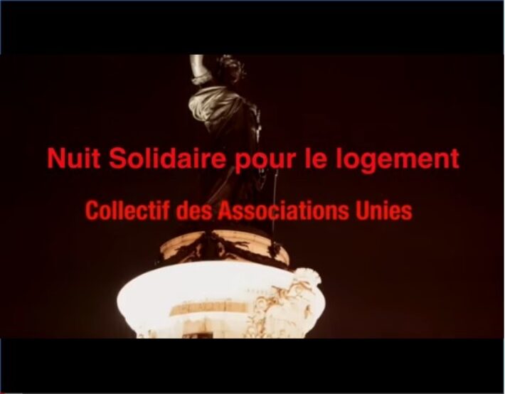 Nuit Solidaire pour le logement du 12 février 2015 organisée par le Collectif des Associations Unies